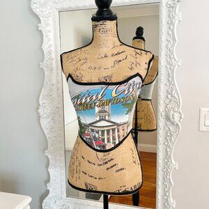 New York Couture Reworked Harley Davidson Capital Logo Motorcycle Corset Top